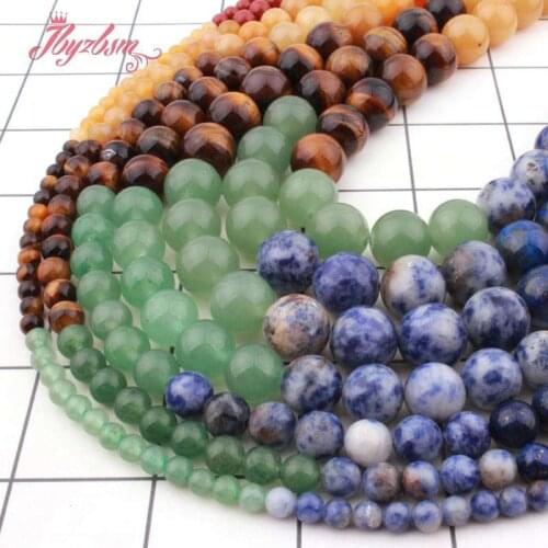 Natural Amethysts Jasper Lapis Mixed Round Smooth Loose 6/8/10/12mm Stone Beads For DIY Jewelry Making Necklace Strand 15"