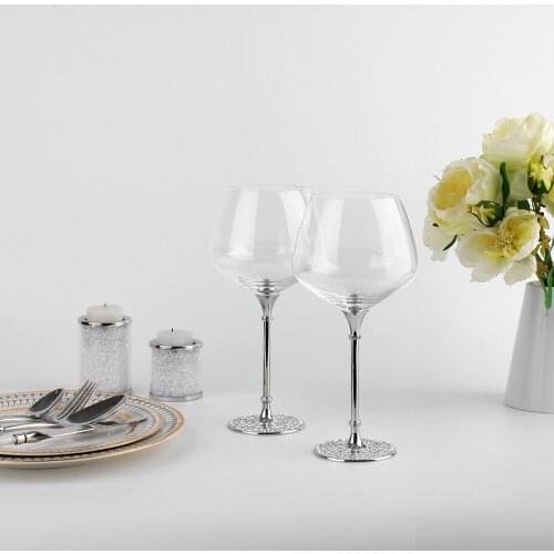 Hot Sales Customed 2 Pieces/lot 570ml/20oz Wedding Crystal Wine Glasses Set With Gold Plating Stem For Wedding/Party Celebration