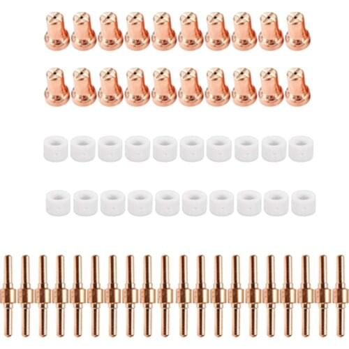 GTBL 60Pcs Tips LG-40 PT-31 Air Plasma Cutting Cutter Consumables CUT-40 CUT-50D CT-312 Swirling Rings Electrode Shield Cups