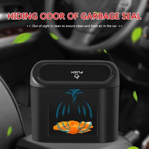 Door Seat Back Garbage Dust Bin Universal Car Trash Can Interior Storage Box Accessories 1L Auto Stowing Tidying Waste Container