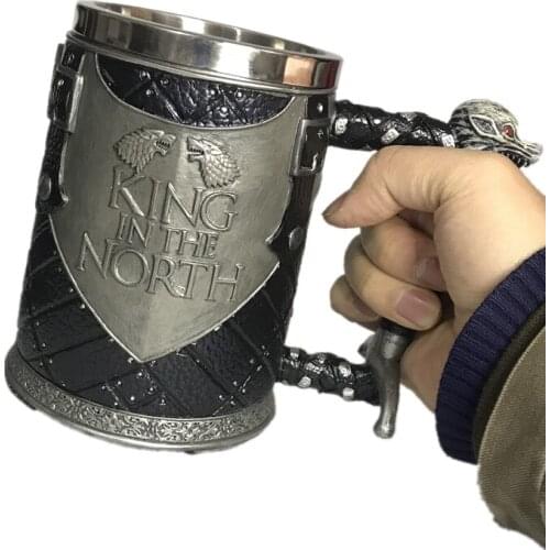 Wolf Beer Mug Coffee Cup Resin Stainless Steel Creative Tea Water Drinkware