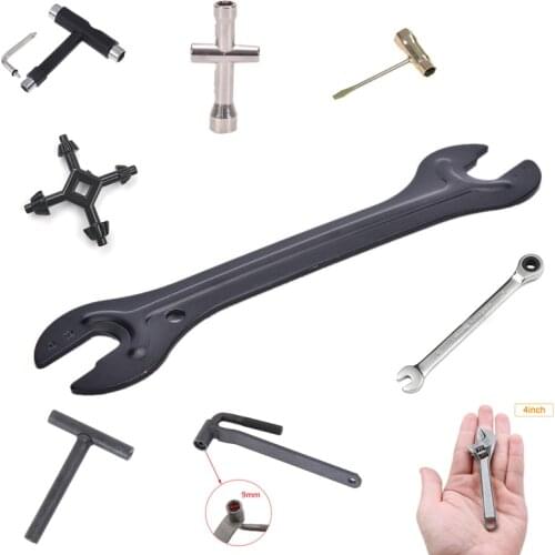 Multi Styles Cross T Type Multifunction Wrench Hub Cone Spanner Metal Metric Fixed Head Ratchet Spanner Gear Wrench Hand Tools