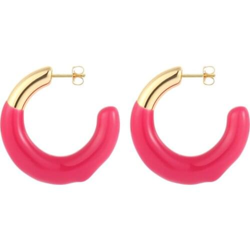 Fashion Colorful C Shape Dangle Earrings Woman Dangling Earrings Bijoux Jewelry Accessories
