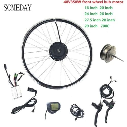SOMEDAY 48V350W Electric Bicycle Conversion kit 16-28 700C Front Hub Motor Wheel with KT LCD5 Display E-bike Kit