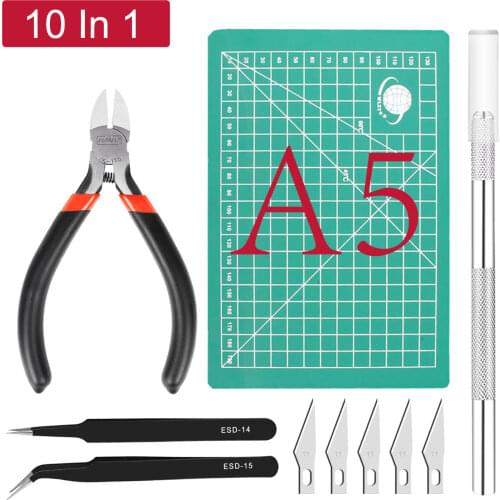 Hot 1Set 5 Blades Engraving Craft Knives Non-Slip Metal Scalpel Hand Tool Set Cutter Carving Multi Knife Repairing Tools