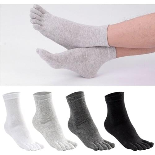 Men Cotton Crew Socks Orthopedic Compression Socks Mens Toe Socks Ultra Medium Cut Liner Gel Tab Breathable Solid Color Socks