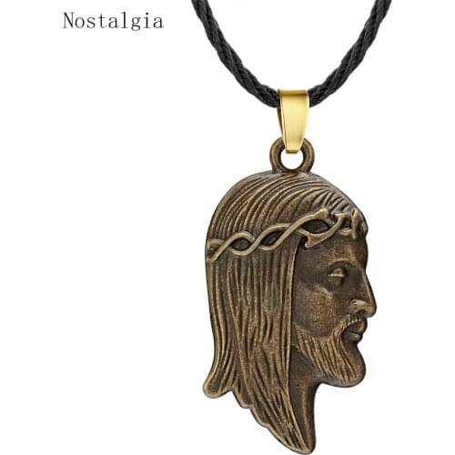 Nostalgia Jesus Necklace Religious Jesus Piece Head Blessed Christian Jewelry For Mens Womens Gifts