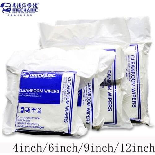 New MECHANIC 4inch/6inch/9inch/12inch Bag Top Quality LCD Screen Soft Cleanroom wiper cleaning Non Dust Cloth Dust Free