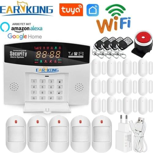 Wireless GSM Alarm System 433MHz Home Burglar Security Alarm Door sensor motion sensor alarms Android IOS APP Intercom Siren