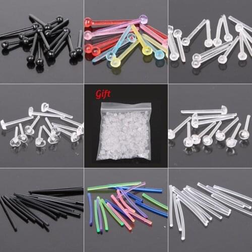 1box Allergy Plastic Maintenance Pierced Ears Jewelry Ear Hole Prevention Stud Earrings Ear Stick