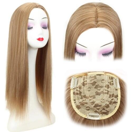 Gres Synthetic Hair Piece 22" Long Straight Hair Extension Clip In High Temperature Fiber Women Toupee Middle Part Hairpieces