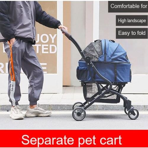 Old Dog Transportation Kitty Separate Type Pets Wheelbarrow Carrier For Dogs Go Out Wheelchair Convenient Folding Four Wheels