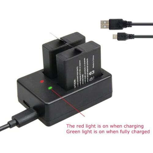 Double Dual Port Slot Battery Charger For Go Pro Gopro Hero 5 6 7 Black Sport Camera Accessory With Usb Cable Travel