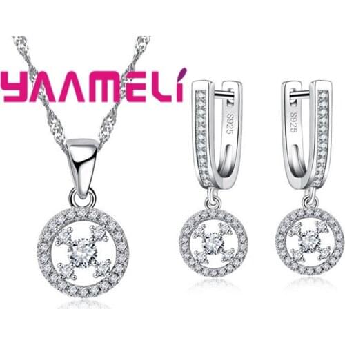 925 Sterling Silver Necklace Earrings Jewelry Sets Popular Punk Style Irregular Pattern Geometric Modeling For Women
