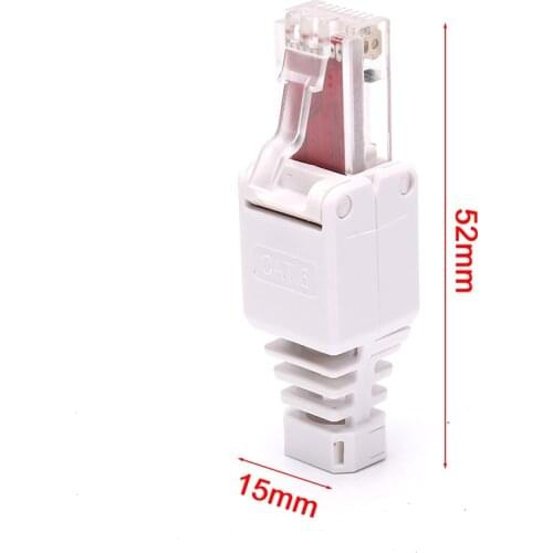 1Pc High Quality No Crimp Connectors Ethernet Cable Tool-less Crystal Head Plug CAT6 RJ45 Connector