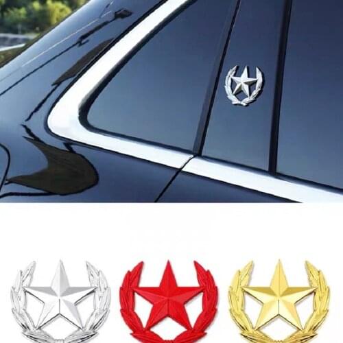 10pcs Pentagram star Metal Car Sticker Logo Emblem Badge Car Styling Sticker For Universal Car Motorcycle Decorative Accessories