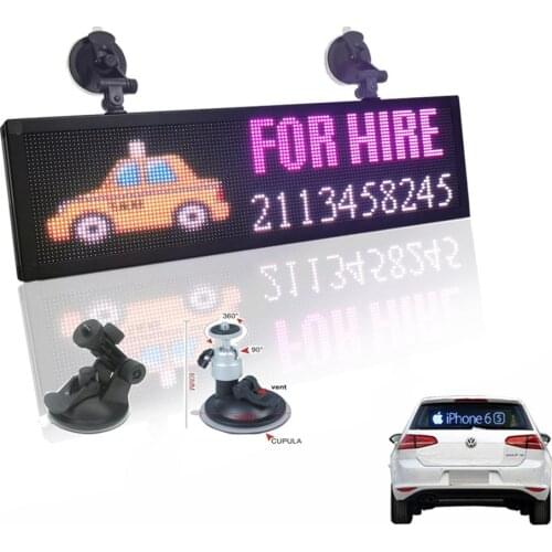 12v Car P4MM 32*128 Pixels RGB Led Sign full color Programmable scrolling information Multi-functio LED taxi display panel