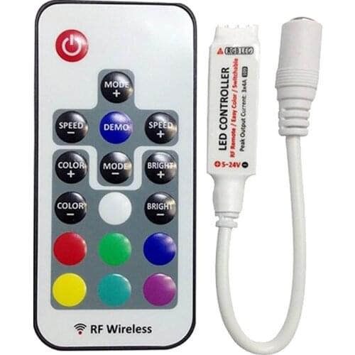 17-Key Mini RF Wireless LED Dimming Remote Control For 5050 3528 5730 5630 3014 RGB Color LED Strip Light