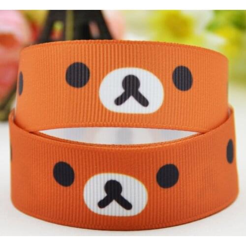 7/8'' 22mm,1" 25mm,1-1/2" 38mm,3" 75mm Rilakkuma Character printed Grosgrain Ribbon party decoration X-02080 10 Yards