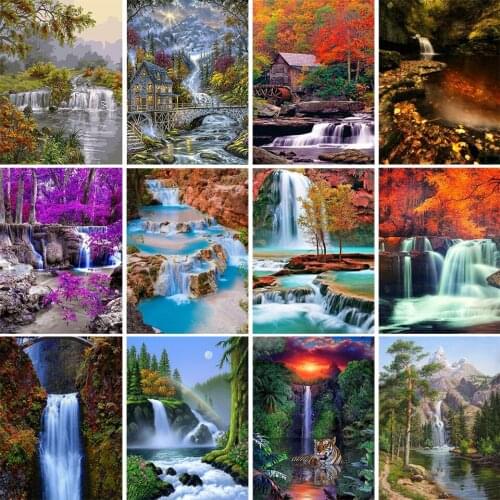 5D DIY Diamond Painting Landscape Cross Stitch Kit Square/Round Landscape Diamond Embroidery Home Decoration Rhinestone Mosaic