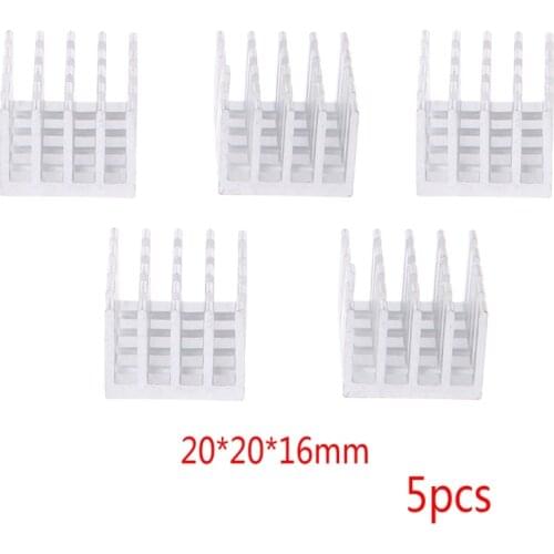 5 Pcs/Set 20*20*16mm Aluminum Heatsink Block Computer Electronic Chip Cooling