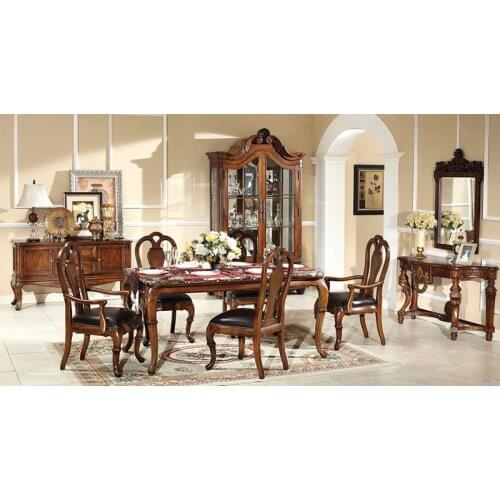 America Contemporary Antique Dinning Table And Chairs Yemek mermer masa ve sandalyeler GH154