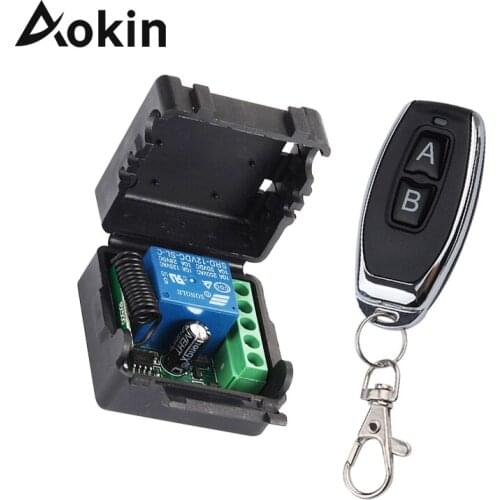 Aokin 433Mhz Universal Wireless Remote Control Switch DC 12V 1CH Relay Receiver Module RF Transmitter 433 Mhz Remote Controls
