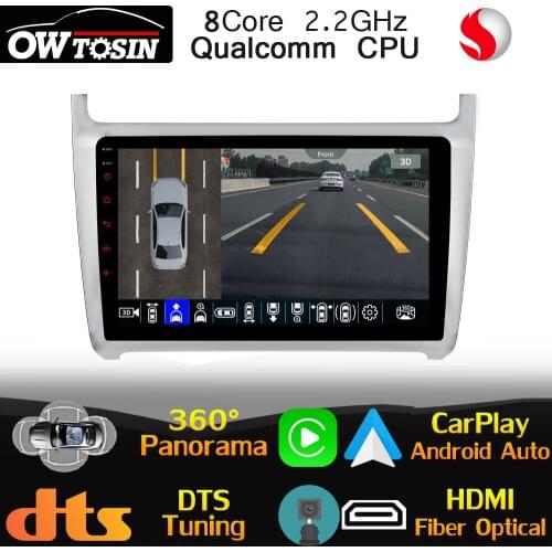 9" IPS Qualcomm CPU For Volkswagen VW Polo 2011-2018 360 Panoramic Car Multimedia Player 4G LTE CarPlay DTS HIFI Head Unit HDMI