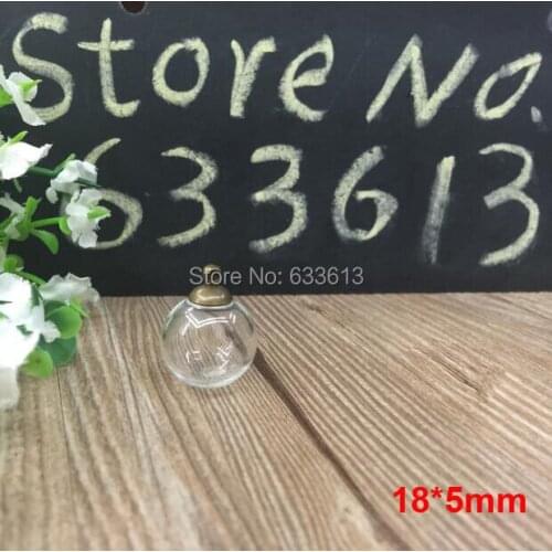 Free ship!!! 50sets/lot 18mmx5mm(opening) round galss ball, glass bubble & 8mm cap with ring set DIY Glass bottle vial pendant