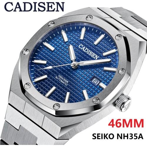 CADISEN Design 46MM Large Size Watch Men Mechanical Automatic Watches Brand Luxury 100M Waterproof Casual luminous Wristwatch