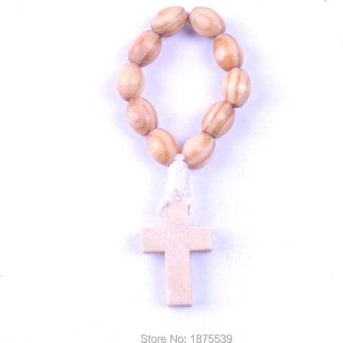 Wood Bead Finger Rosary Oval Round Bead 4 Design For Selection