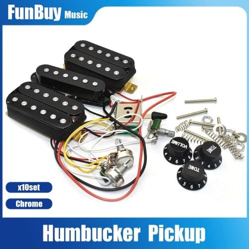 Electric Guitar Loaded Prewired Pickguard HSH Pickups Pre Wired Single-Coil Humbucker Pickups Black/White