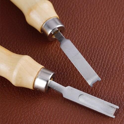 DIY Handmade Leather Tools, Wooden Handle Leather Wide Shovel, Trimming, Leather Accessories
