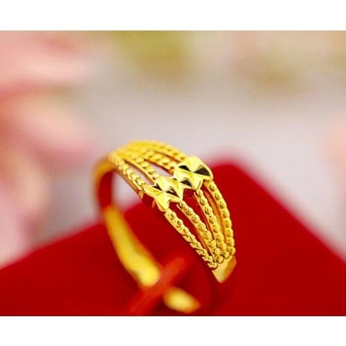 Korean Fashion Rings for Women Multilayer Hollow Butterfly Ring Women 24K Gold Rings Wedding Engagement Party Jewelry Wholesale