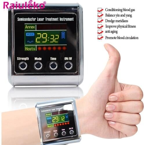 650nm Laser Physiotherapy Wrist Apparatus Diode LLLT To Treat Cerebral Diabetes Rhinitis Thrombosi Cholesterol Hypertension