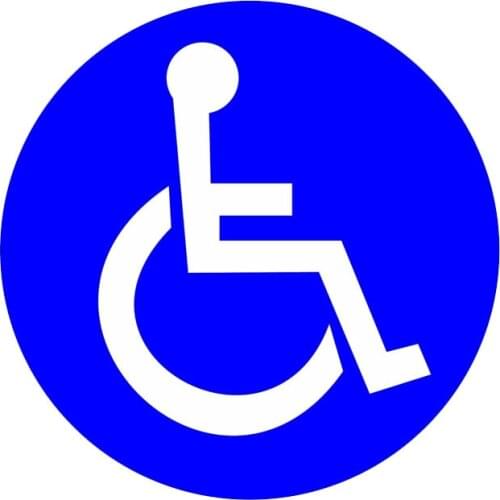 Hot Sell Creative Disabled Wheelchair Handicap Round Car Sticker Window Superior Quality Vinyl Reflective Sunscreen Anti-UV PVC