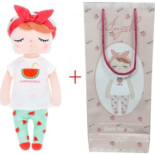 Metoo Fruit Angela Rabbit Doll Stuffed Toys Plush Watermelon Fresh Cute Kawaii bunny Kids Gift Animals Dolls for Girls With Box