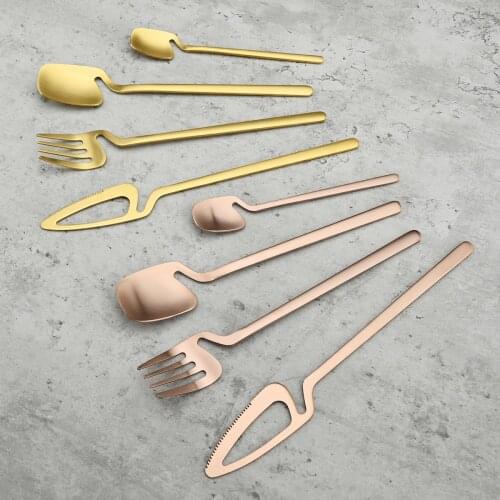 4Set/16Pcs 18/10 Stainless Steel Dinnerware Matte Black Cutlery Set Knife Fork Spoon Tableware Kitchen Flatware Silverware Set