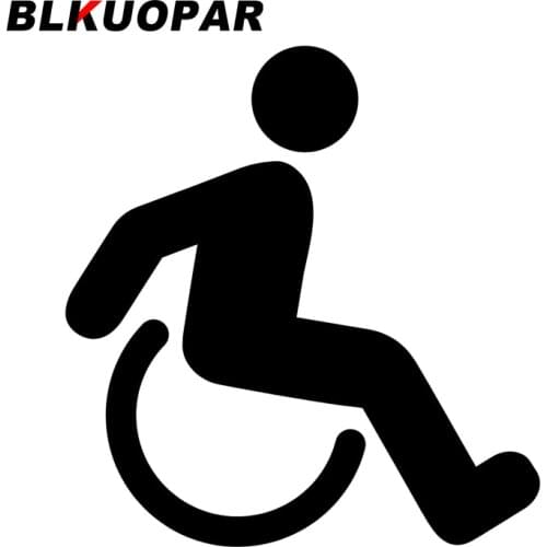 BLKUOPAR for Disabled Sign Car Stickers Simple Occlusion Scratch Decals Cartoon Sunscreen Windshield Surfboard Decor Car Goods