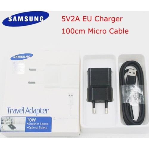 Original Samsung 5V2A EU Wall Charger Power Adapter 100m Micro USB Cable For Galaxy S6 S7 edge A3 A5 A7 J3 J5 J7 A7 2018 A10 M10