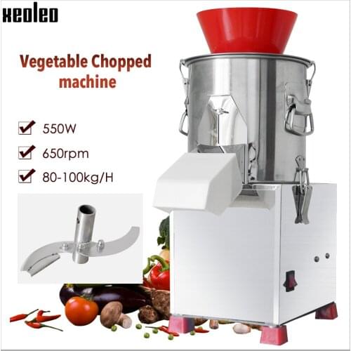 XEOLEO Vegetable cutting machine 80-100kg/h Vegetable Chopper Vegetable Slicer cut Cabbage/Leeks/Chili/Garlic/Aubergine 550W