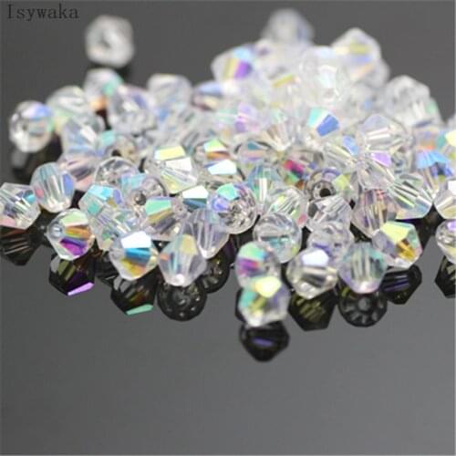 Isywaka Popular Sale White AB 650pcs 3mm Bicone Austria Crystal Beads charm Glass Beads Loose Spacer Bead for DIY Jewelry Making