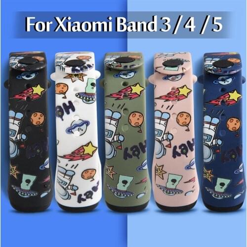 Mi band 5 Strap for Xiaomi Miband 4 3 5 Silicone Wristband Mi5 M3 Cartoon Replacement Bracelet Xiomi band4 band3 Mi band5 Correa