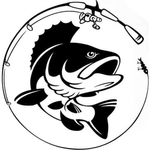 Fishing Rod Hobby Fish Vinyl Personality Car Sticker Cover Scratches Waterproof Car Window Body Decorative Stickers Accessories