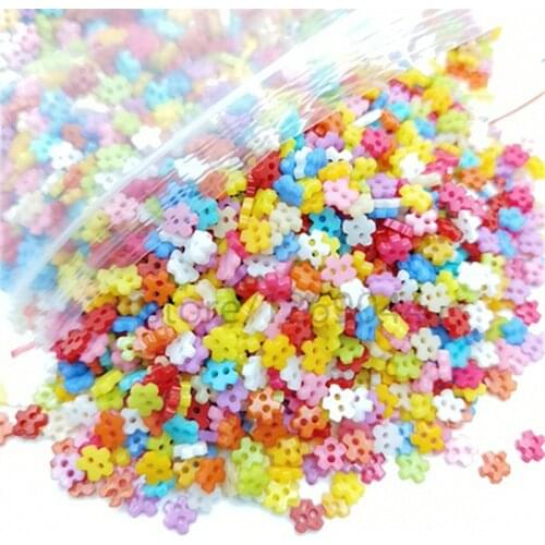 200pcs 6mm Mini Multicolor Single Color Optional 2 hole Snowflake Resin buttons Sewing Scrapbooking Decor Handmade DIY