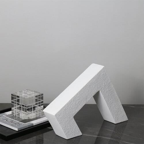 Modern Rough Sandstone Texture Geometric Abstract Resin Craft For New House Sales Office Living Room Soft Decoration Accessories