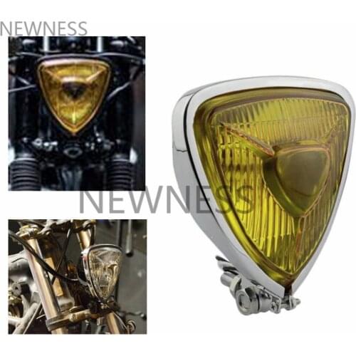 Universal Mini Thin section Triangle Motorcycle Headlight light Head Lamp Vintage for Harley Chopper Cafe Racer Bobber
