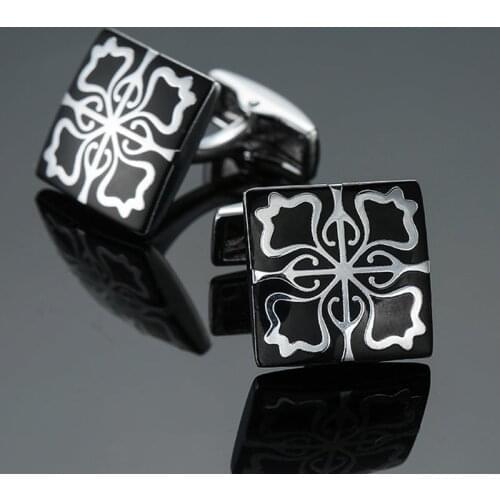 High quality retro pattern Cufflinks new fashion jewelry brand flower Cufflinks mens wedding shirt clothing badge pin gift