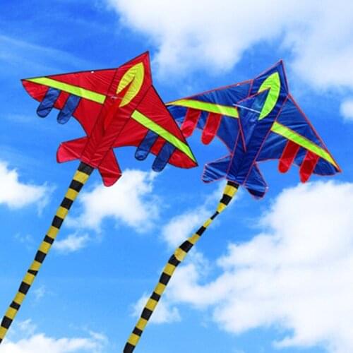Nylon Anti-Fall Fighter Kite With Handle Line Kite Elf Aircraft Outdoor High Quality 3 Meter Long Tail Aircraft Kite Flying Toy