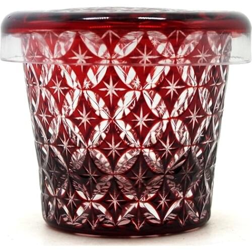 Japanese Edo Kiriko Glass Cup With Plate Red Wine Glasses Luxury Glass Tea Bowl Cup Plate Set